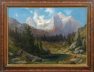 Grose Landschaft Mit Viehhirtin In Den Hochalpen by Willibald Wex