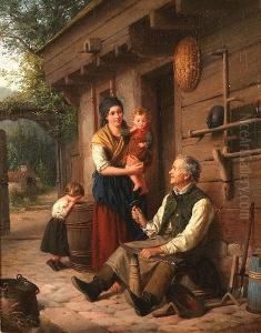 Outside The Cottage by Julius Weyde