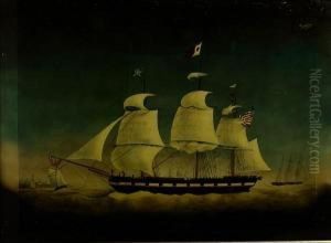 The American Privateer "belvadier" Offflushing by Petrus Cornelis Weyts