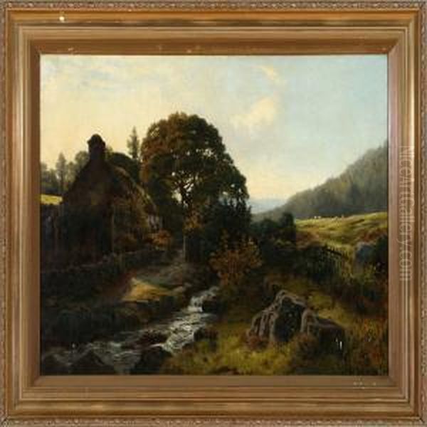 Summer Landscape With A Thatched House At A Stream - view 1