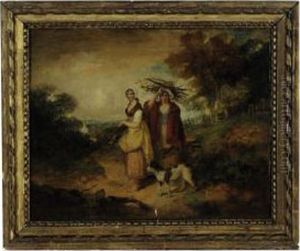Wood Gatherers And Their Dog On The Road Home by Francis Wheatley