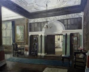 Interior Of A Stately Home by John Laviers Wheatley