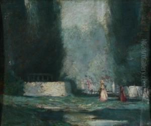 Depicting Two Figures In A Landscape Depicting Two Figures In A Landscape