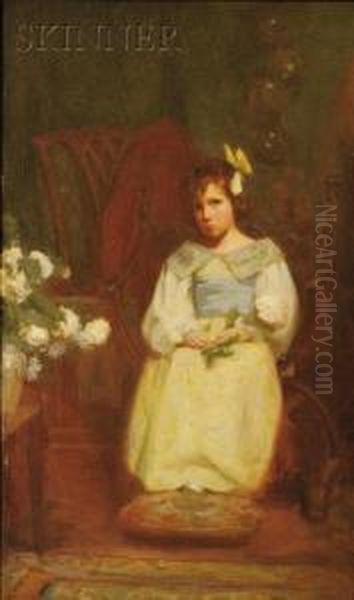 Seated Girl In White - view 1