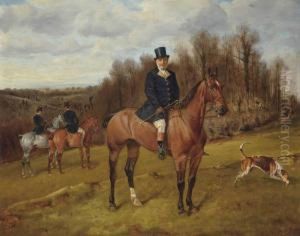 His Grace The Duke Of Beaufort, On A Bay Hunter by John Arnold Wheeler