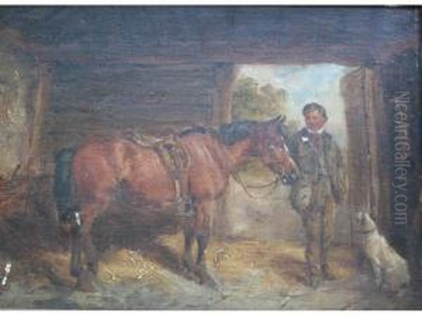 Stable Boy With A Pony And A Dog - view 1