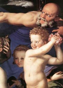 Venus, Cupide and the Time [detail] (or Allegory of Lust) by Agnolo Bronzino