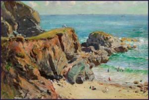 Beach Scene by Rowland Wheelwright