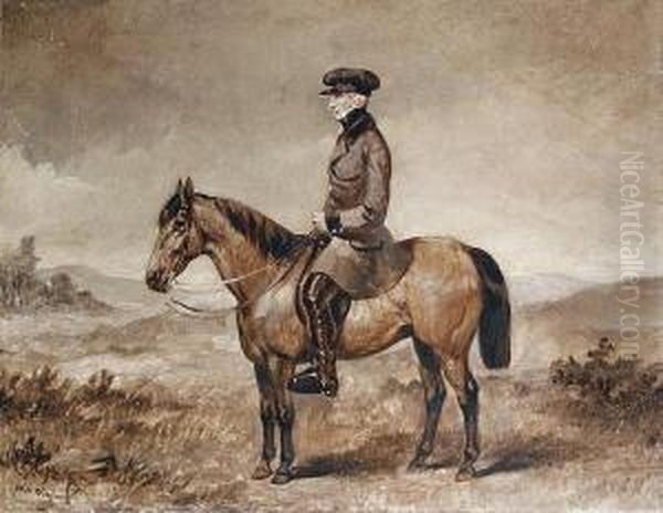 A Gentleman Seated On A Horse, A Landscape Beyond - view 1