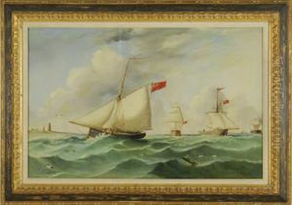 Ships Navigating A Busy Channel - view 1
