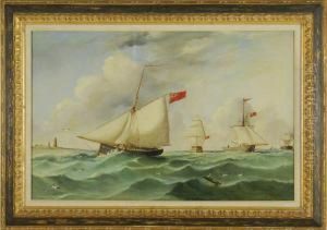 Ships Navigating A Busy Channel by James Wheldon