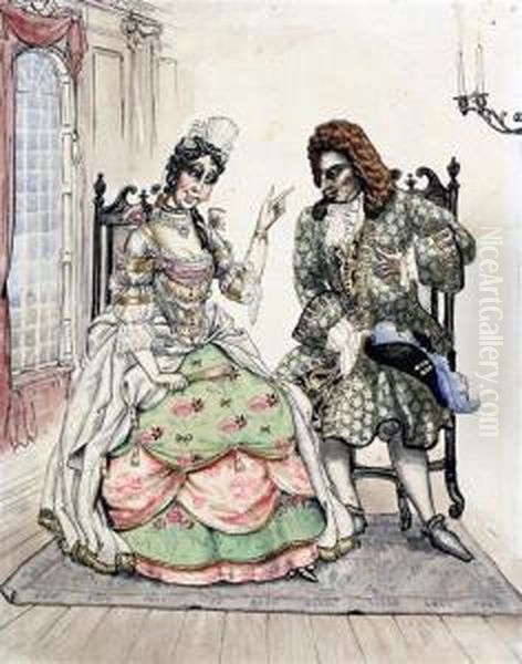 Interior With 18th Century Couple - view 1