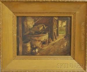 Barn Interior by George William Whitaker