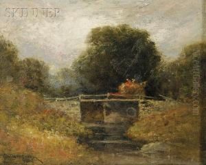 Hay Wagon On A Bridge