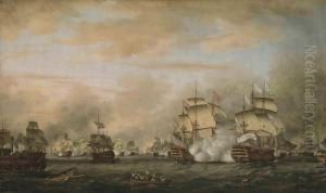 The Battle Of The Saintes, 9-12 April 1782 by Thomas Whitcombe