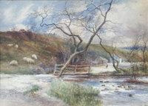 River Landscape With Sheep - view 1