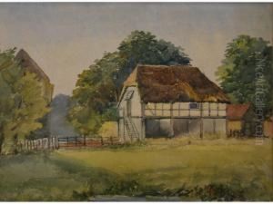 View Of A Barn by Colonel George Francis White