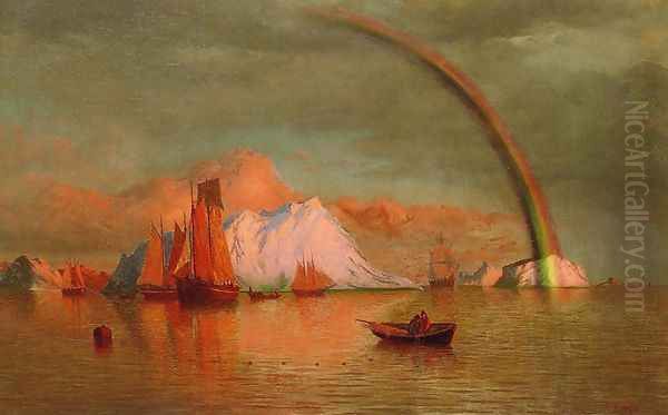 Arctic Sunset With Rainbow by William Bradford