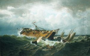 Shipwreck Off Nantucket (Wreck Off Nantucket After A Storm) by William Bradford