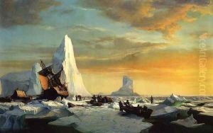 Whalers Trapped by Arctic Ice by William Bradford