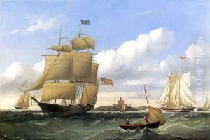 The Whaleship "Emma C. Jones" off Round Hills, New Bedford by William Bradford