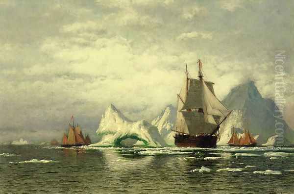 Arctic Whaler Homeward Bound Among The Icebergs - view 1