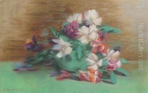 Still Life Of A Clementis by E. Whitehead