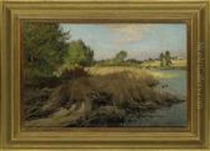 Ducks On A Reedy River Bank