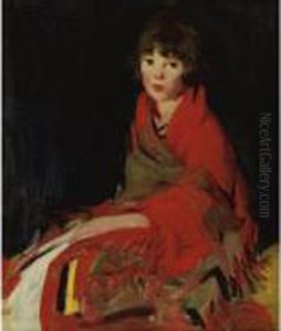 The Red Blanket (portrait Of A Young Girl) by Camelia Whitehurst