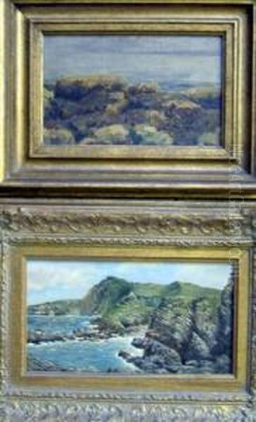Whitely Oil On Board Filey Brigg, Signed, 5 X 8.25in And Another Scene Initialled J.h.r - view 1