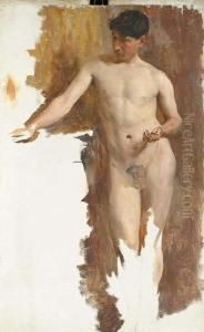 Study Of A Standing Male Nude by John William Whiteley