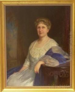Portrait Of A Woman In Pearls by William John Whittemore