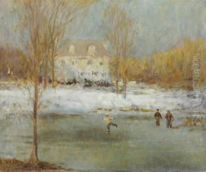Skaters In East Hampton, New York by William John Whittemore