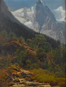 The Wellhorn And The Wetterhorn by Thomas Worthington Whittredge