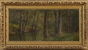Woodedinterior With A Stream by Thomas Worthington Whittredge