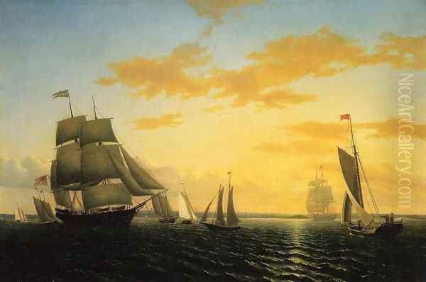 New Bedford Harbor at Sunset by William Bradford