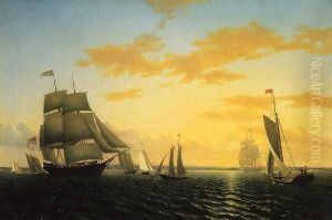 New Bedford Harbor at Sunset by William Bradford