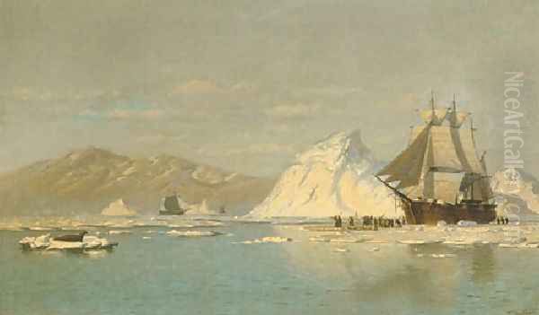 Off Greenland Whaler Seeking Open Water - view 1