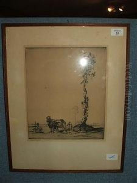 Horse And Cart With Labourer In A Field - view 1