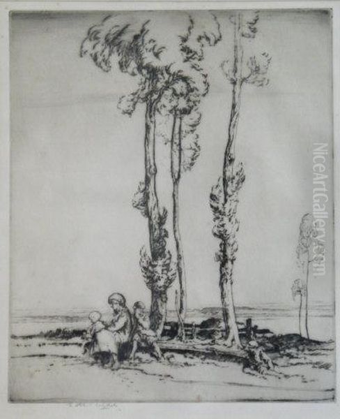 Children Resting Under A Tree. - view 1
