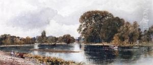 A State Barge On The Thames At Isleworth by Josiah Wood Whymper