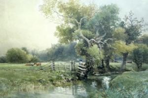 Paesaggio Con Figure Ed Armenti by Josiah Wood Whymper
