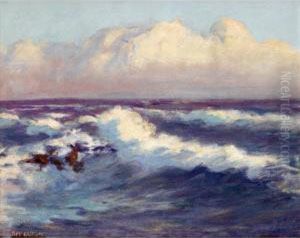Evening Reflections At Bailephuil, Tiree; Surf At Tiree (recto) A Path Across The Rocks (verso) by Duncan Mcgregor Whyte