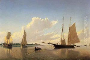 Stowing Sails off Fairhaven by William Bradford