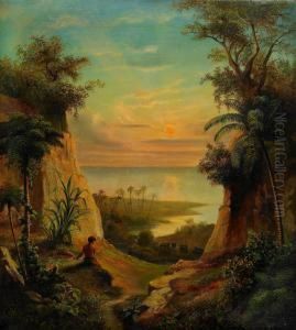 Soderhavsmotiv I Aftonrodnad by Axel Leopold Wiberg