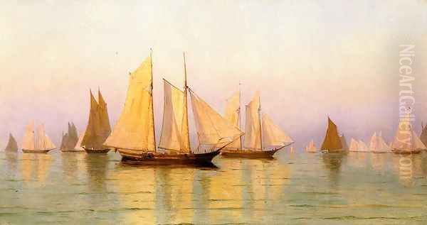 Sloops and Schooners at Evening Calm - view 1