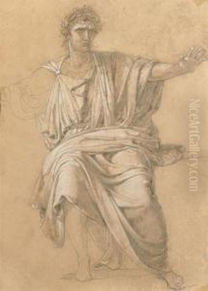 Drapery Study For The Figure Of Augustus In Virgil Reading The Aeneid To Augustus And Octavia - view 1