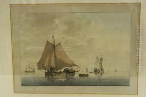 Vissersboten Op Kalm Water by Nicolaes Wicart