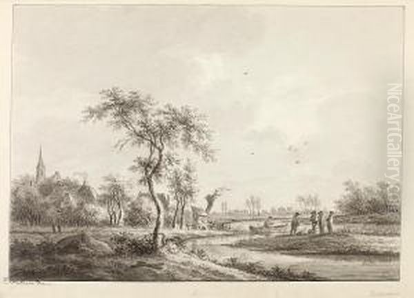 Figures On The Banks Of The Kromme Rijn, Werkhoven - view 1