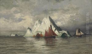 Fishing Boats and Icebergs by William Bradford